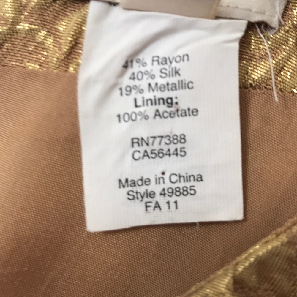 J.Crew Gold Brocade Dress with Pockets - Sz 6 - Picture 4 of 5